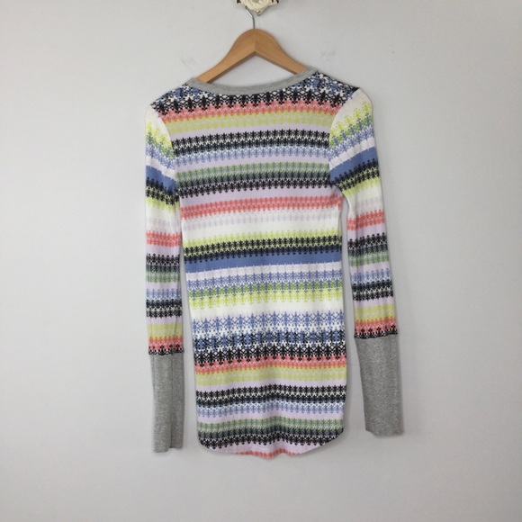 Splendid Thermal patterned long sleeve scoop neck fair isle thermal - Picture 2 of 8